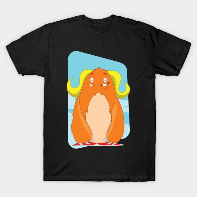 Orange Yeti T-Shirt by Morphart